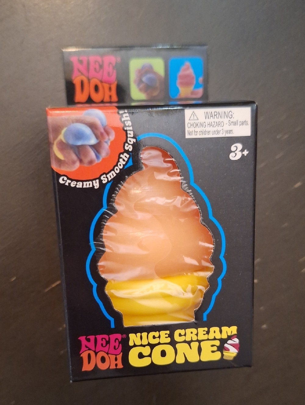 NEW NeeDoh Nice Cream Cone - Orange & Yellow Squishy Toy